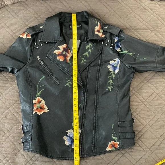 Frank Lyman Design NWT Embroidered Moto Jacket size L - Picture 16 of 16